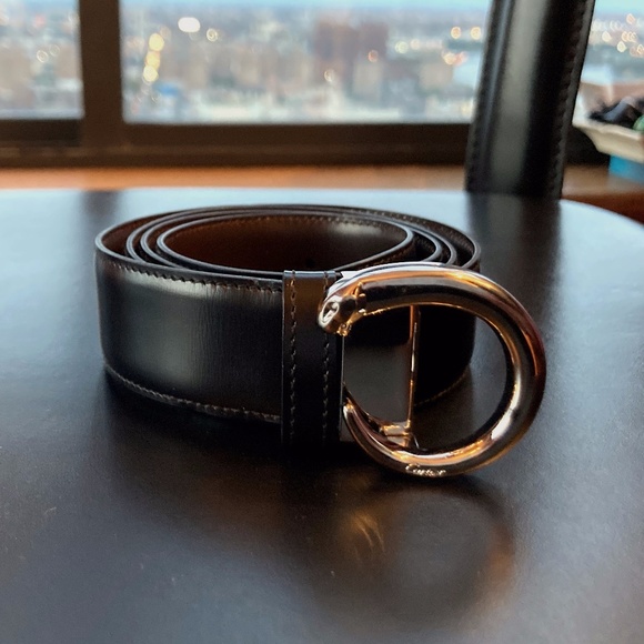 小物 Cartier Panther Belt Leather Black Cartier Black Leather Le Panthère de Cartier Belt - Size 80